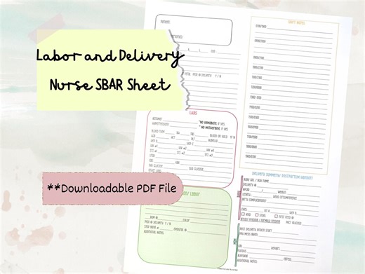 Labor Nurse SBAR Report Sheet | Handoff nach der Geburt (PDF Digitaler Download) - Etsy.de