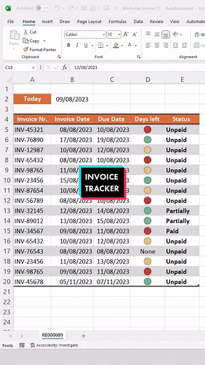 Create an Efficient Invoice Tracker in Excel
