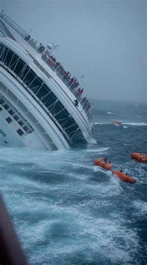 Massive Cruise Ship Capsizes at Sea #shipwreck