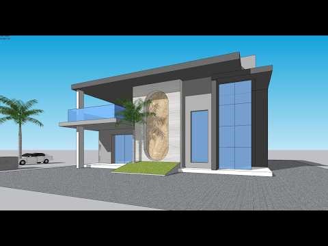 SKETCHUP BUILDING TUTORIAL TRAVERTINE ARC WALL FACADE ON LUXURY HOUSE SKETCHUP TUTORIAL