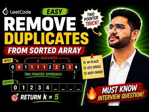 Remove Duplicates from Sorted Array | LeetCode Easy | Two Pointer | C++
