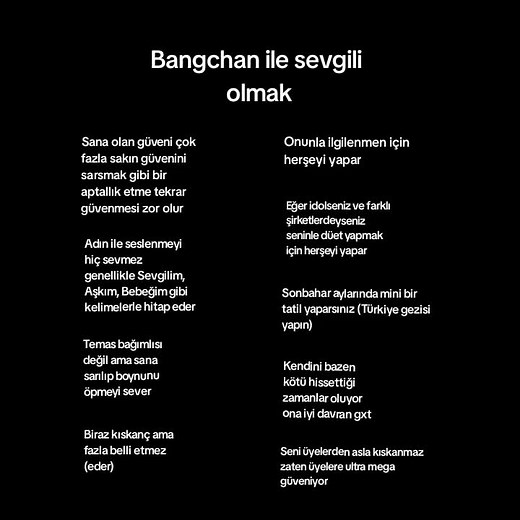 Bangchan ile Hayal Et - Bangchan ile Sevgili Olmak