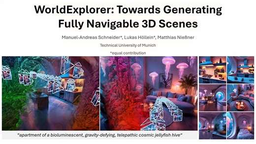 从文本到3D全景 WorldExplorer开启可导航 3D 场景生成新时代