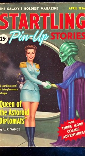 While pulp magazines were popular reads in the middle of the 20th century the editors rarely hired female artists or writers for the stories. If women were hired as creatives they tended to write or sign their art under aliases or not use their first name which would reveal their gender. This issue of "Startling Pin-up Stories" features such a story written by a woman but who chose to credit their work using their initials from their first and middle names. #pinupart #pinupartist #pulpfiction #p