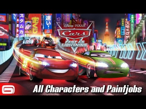 All Characters and Paintjobs in Cars: Fast As Lightning