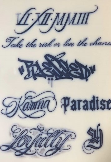 Lettering Practice for Tattoo Apprentices: Tattoo Homework on Fake Skin