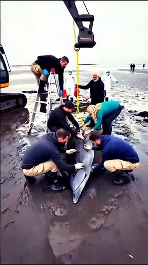Unbelievable Dolphin Rescue! Helicopter Airlifts Stranded Dolphin Back to the Sea #marinerescue