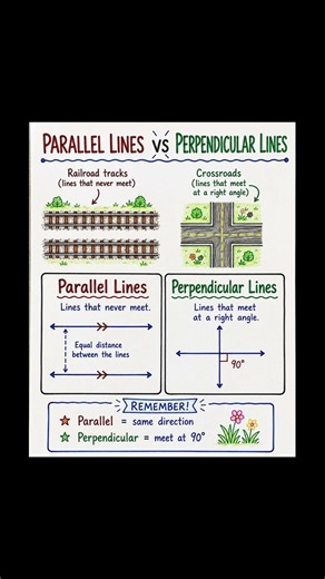 Parallel lines Vs perpendicular lines#geometry #maths