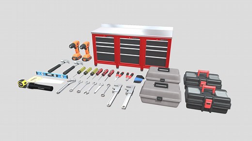 Tools and Workshop Collection - Buy Royalty Free 3D model by Pickle55100