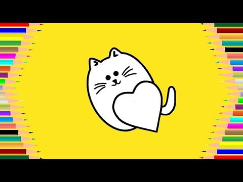 Πως να Ζωγραφίσω ένα Γατάκι εύκολα | Ζωγραφική για Παιδιά | How to draw a cat with heart