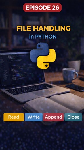 Sai Prakash | Content Creator on Instagram: "👉 Episode 26 | File Handling in Python Program close ayyaka kuda mee data podakunda undalante… variables saripovu, files kavali 📂🔥 Ee episode lo simple ga explain chesanu: • File create cheyyadam • File lo data write cheyyadam • File read cheyyadam • Old data delete cheyakunda add cheyyadam (append) • File close enduku important 👉 BTech & Engineering students ki must-know topic for exams, interviews & real-world projects 💯 Ee video end varaku chu