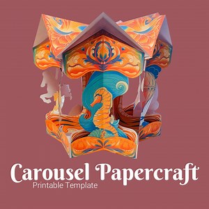 DIY Paper Carousel Crafting Kit, 3D Paper Cutting Project (digital Download) - Etsy