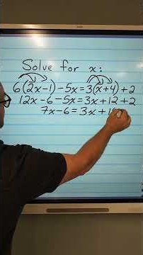 Algebra 2: Solve 6(2x - 1) - 5x = 3(x + 4) + 2
