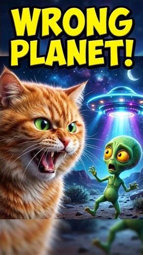 Alien Tried to Invade Earth… Then This Cat Appeared 😳🐱👽 #shorts #viral #catshorts