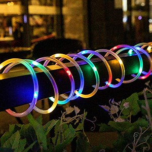 Watch Solar rope string light outdoor copper wire 100leds 33ft on Amazon Live
