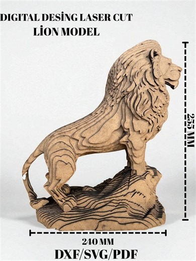 Laser Cut Lion Model: Decorative 3D Design (digital File) - Etsy Canada