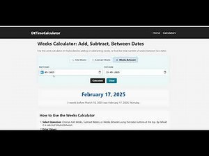 Weeks Calculator Add or Subtract Weeks, Between Dates