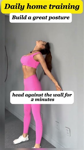 Shape Your Whole Body Against the Wall—Easy Home Posture Fix! #exercise #abs#sports