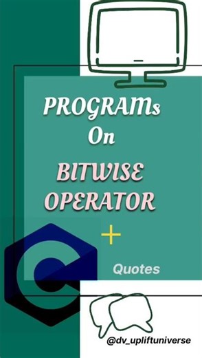 programs on Bitwise operators|c notes|quotes|#programmingshorts #coding #cnotes #programming