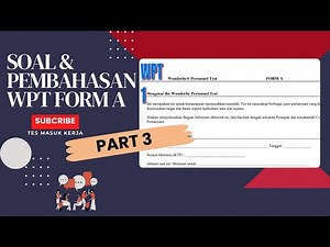 Psikotes IQ WPT (Wonderlic Personnel Test) Form A | Part 3 (31 - 45)