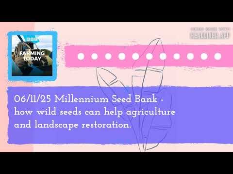 06/11/25 Millennium Seed Bank - how wild seeds can help agriculture and landscape restoration. |...