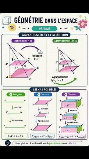 la géométrie dans l'espace (réduction et agrandissement) 3ac
