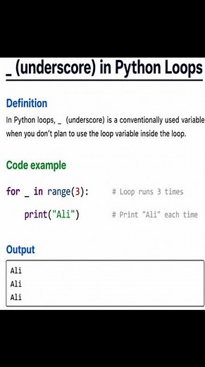 underscore used in python for loops advantage or purpose