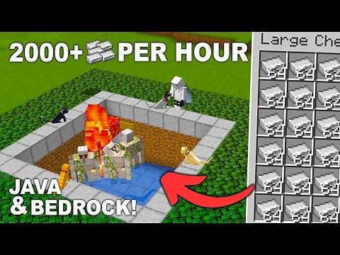 NEW Minecraft 1.21 EASY IRON FARM Tutorial - 2000 Iron Per Hour! Java and Bedrock