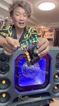 DIY Bluetooth speaker enclosure with 12-inch bandpass subwoofer, built-in sound.