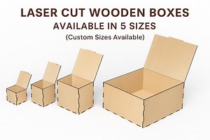 Laser Cut Wooden Box With Lid – Custom Size Basswood Storage Organizer - Etsy