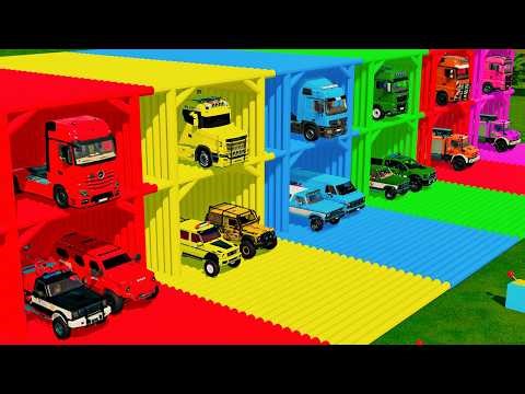 TRANSPORTING POLICE CARS, FIRE TRUCKS and AMBULANCE with MAN TRANSPORTERS! Farming Simulator 22