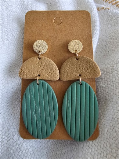 Green Camel Polymer Clay Dangle Earrings, Handmade Autumn Jewelry - Etsy