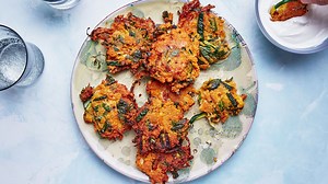 Zucchini-Lentil Fritters With Lemony Yogurt