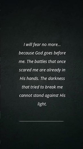 i will fear no more, because
