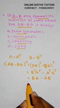 plus two maths | matrices | Math Winner