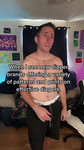 The various patterns and prints available on adult diapers these days adds a bit of novelty to one’s protection needs. I try to have fun with it! #incontinence #bedwetter #diapers #adultdiapers #diaper #diaperdynamo