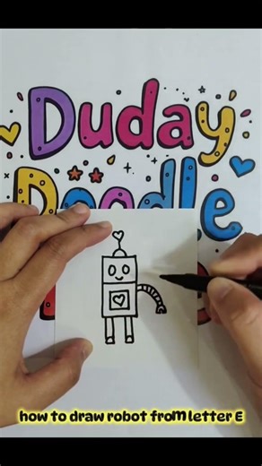 How to draw robot from letter E #HowToDraw #Robot 🤖✨