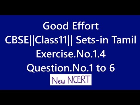 Class11 Sets|| Exercise No.1.4 || Question No.1to6|| New NCERT|| - in Tamil