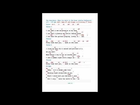 The Searchers: WHEN YOU WALK IN THE ROOM - Orig. - In Sync LYRICS & CHORDS - Free* TAB: DairyBeat: