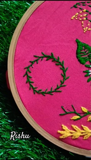 so elegant threads embroidery circle design tutorial 😍🪡 #handbroidery #embroiderylover #circle #art