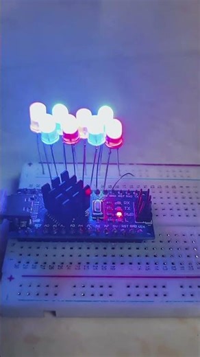 #arduino Basic Led Chassing using Arduino nano 🔴🟢🔵🟡 #dipankar7368 #arduinoproject