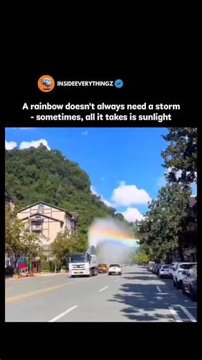 Explore l Learn l Facts | A rainbow doesn’t always need a storm—sometimes, sunlight alone can create the magic. When light hits tiny water droplets in the air, even... | Instagram