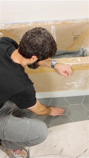 Home Repair Tutor on Instagram: "How to remove grout haze…I use cement grout haze remover with a white scrubby to remove residue. Then clean the surface with a sponge and microfiber cloth. I suggest testing any chemical on scrap pieces of tile before attempting this  #tile #tilefloor #bathroomremodel #homerenovation"