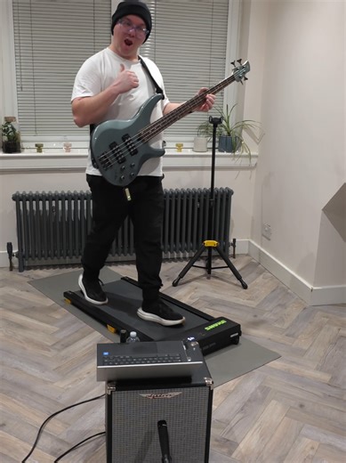 First weight log and walking session of the year! Won't be so long again I future. @Second Nature #weighinday #basspractice #walkingbasslines #walkingpad #dailysteps