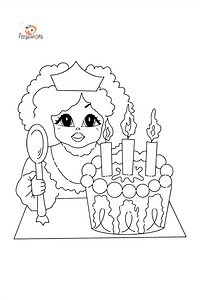 Greedy princess coloring page (simple) ♥ Online and Print for Free!