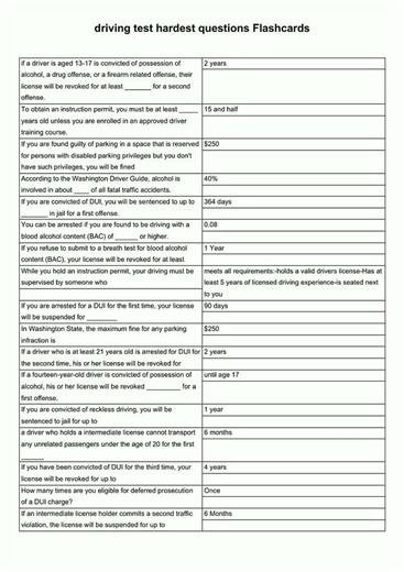 driving test hardest questions Flashcards video