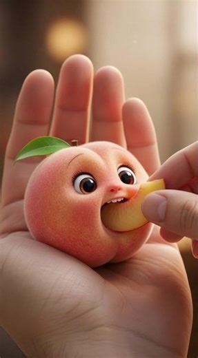 Cutest Peach Animation Ever 🍑 | Wholesome & Relaxing Short Video #ASMR #AI #shorts