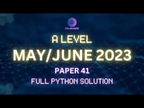 Paper 41 May/June 2023 Python Q1 | A Level Computer Science 9618