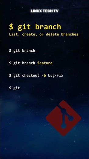 7. ⏳💻 git version control | git branch ‪@LinuxTechTV‬ pro Git