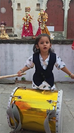 🤩Little Rockstar! 🥁 Baby Boy Playing Dhol Like a Pro! #shorts #trending #youtubeshorts